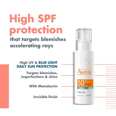 Avène Fluid Anti-Imperfection High Protection SPF50 Aurinkovoide Neste Epätäydellisyyksien Estoon 40 ml 40 ml