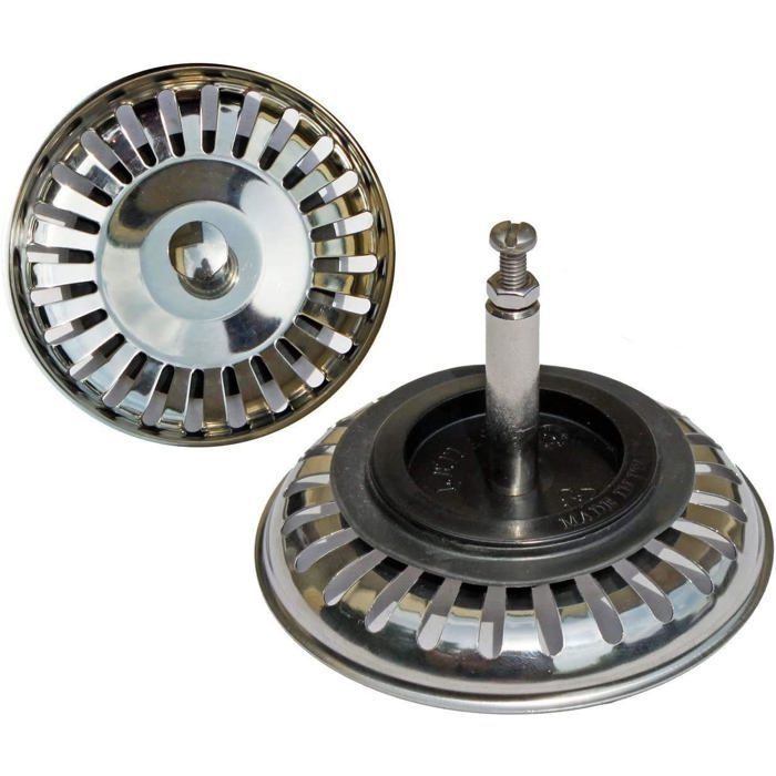 pieza de colador de cesta universal, Ø80 mm en acero inoxidable, para fregadero con control excéntrico, compatible con Blanco Franke Villeroy & .