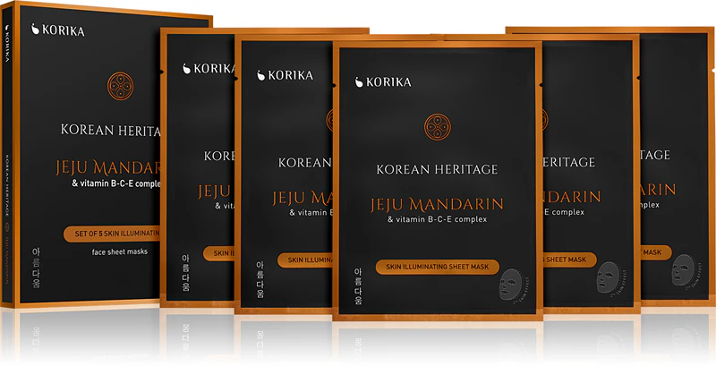 KORIKA Korean Heritage Set mit 5 hautaufhellenden Gesichtsmasken