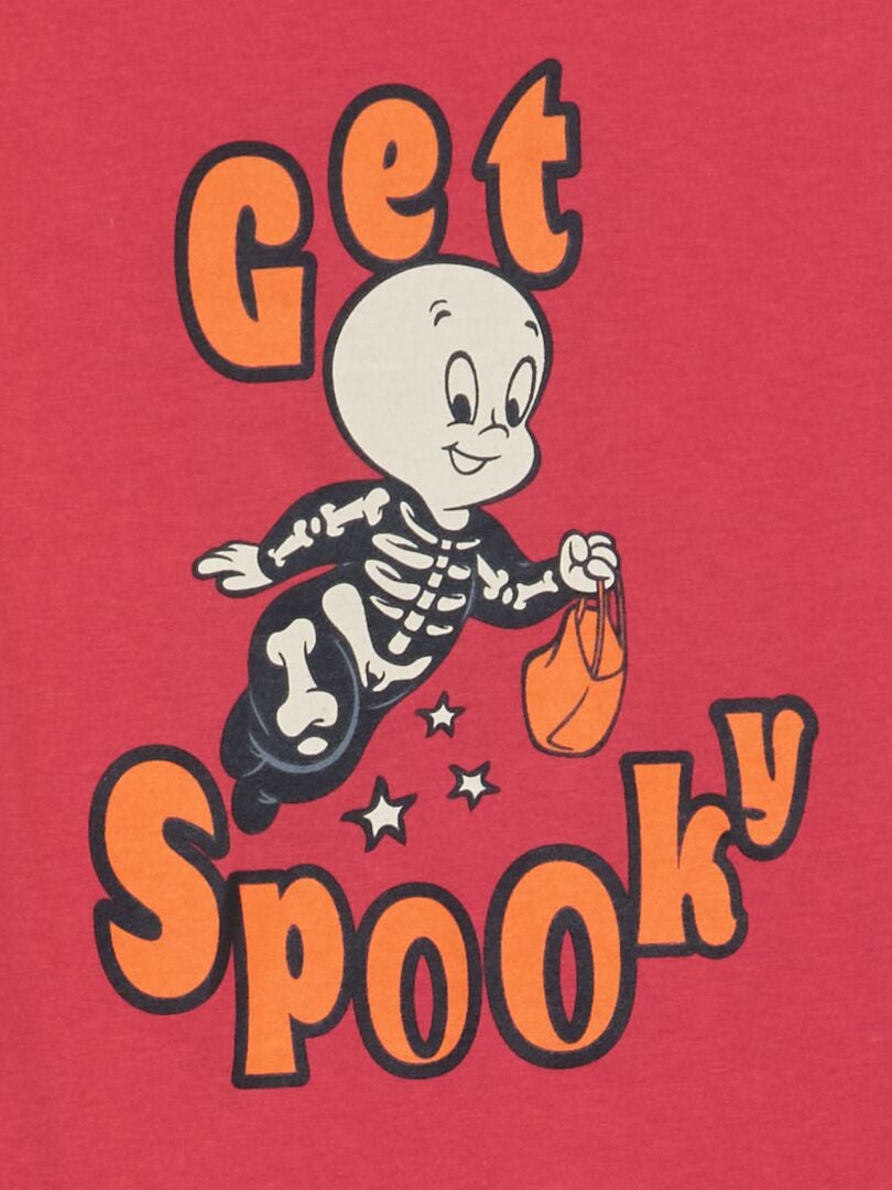 Koszulka z nadrukiem „Casper” – Halloween – Różowa