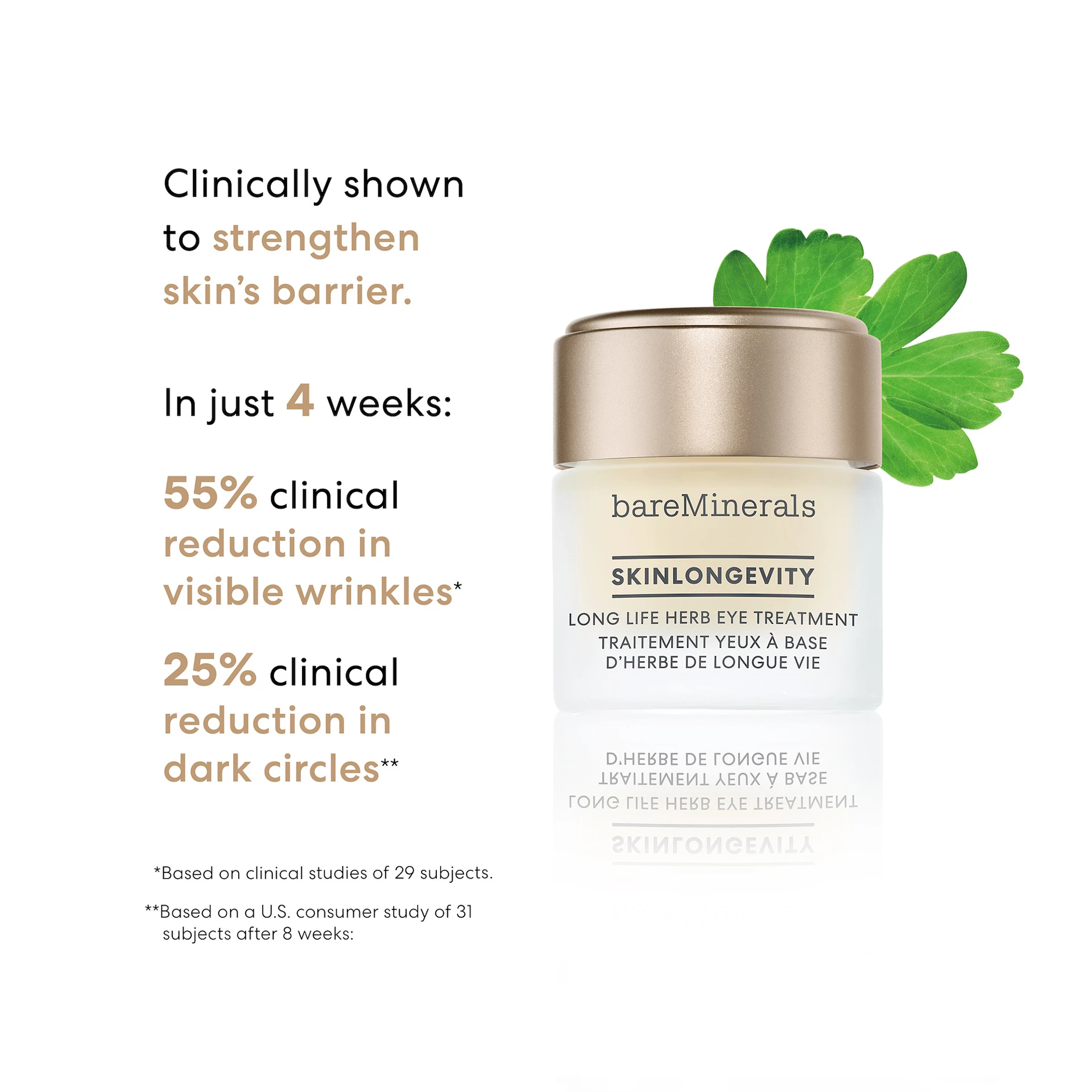 Skinlongevity dugotrajni tretman za oči s biljkama 2 g - bareMinerals