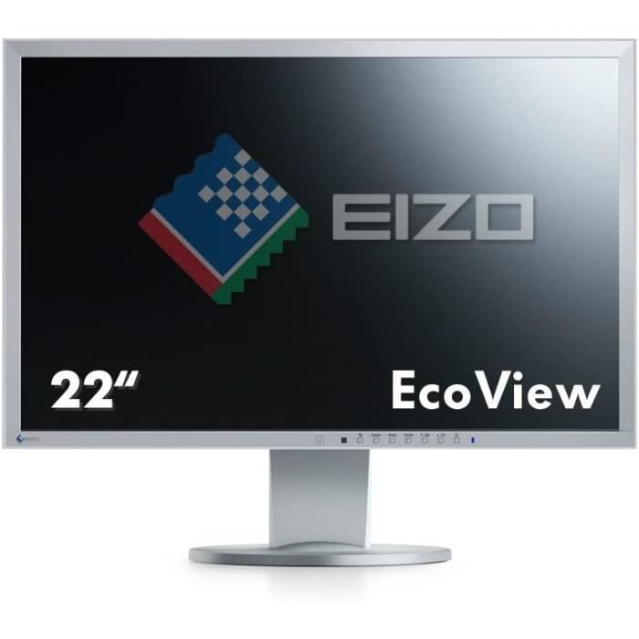 Eizo FlexScan EV2216W-FSGY LED-monitor voor pc's, 22 inch (55,9 cm), 1680x1050, 5 ms, DisplayPort-DVI-D, 24 pinnen, 121 aansluitingen.