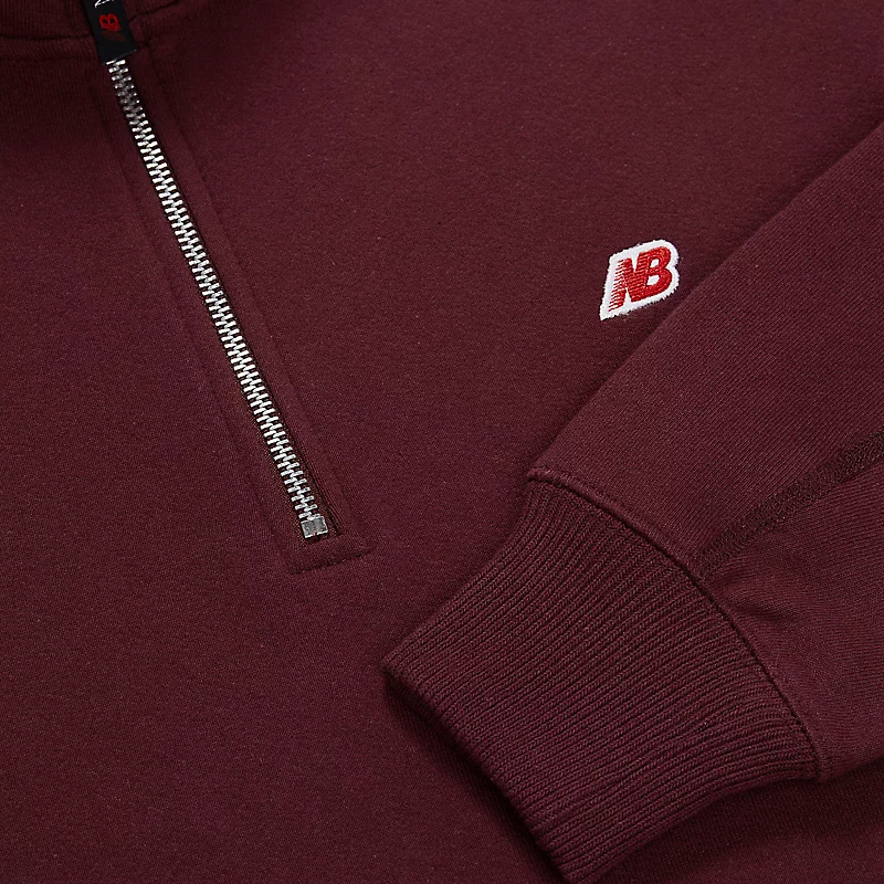 Men's Zip-Up Sweater Made in the USA - NB BURGUNDY