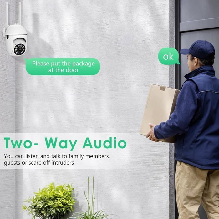 Outdoor Surveillance Camera, Smartphone Connected, Night Vision, Real-Time Notifications, Person Detection, S[YC384]
