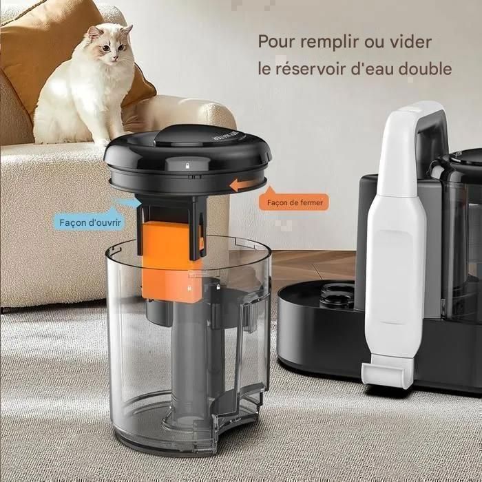 Portable Stain Remover - 500W/15 Kpa/1.3M Hose - 3M Power Cord - 0.8L/1.5L Tank - Water Vacuum Cleaner