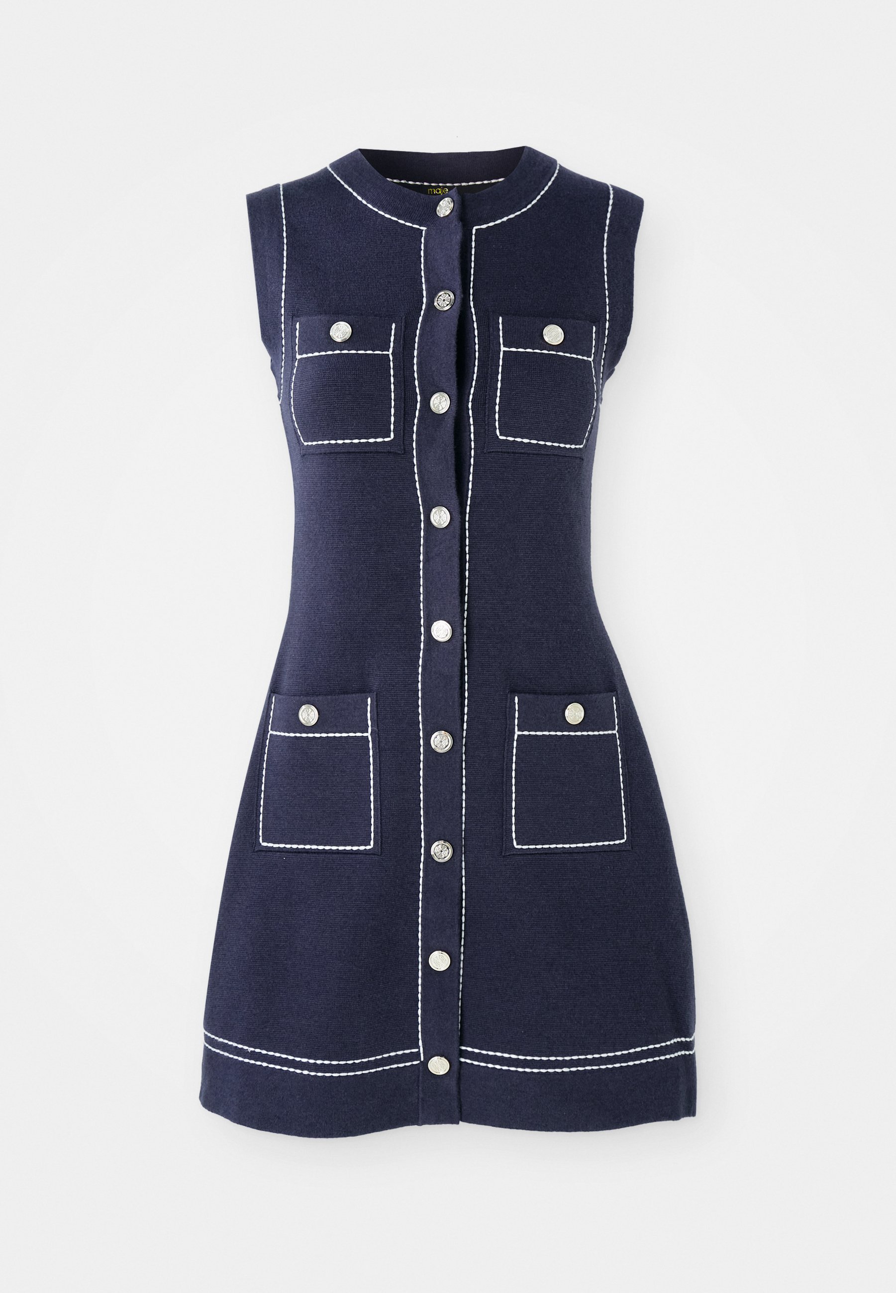Maje ROUSSAILLON - Abito in maglia - blu scuro