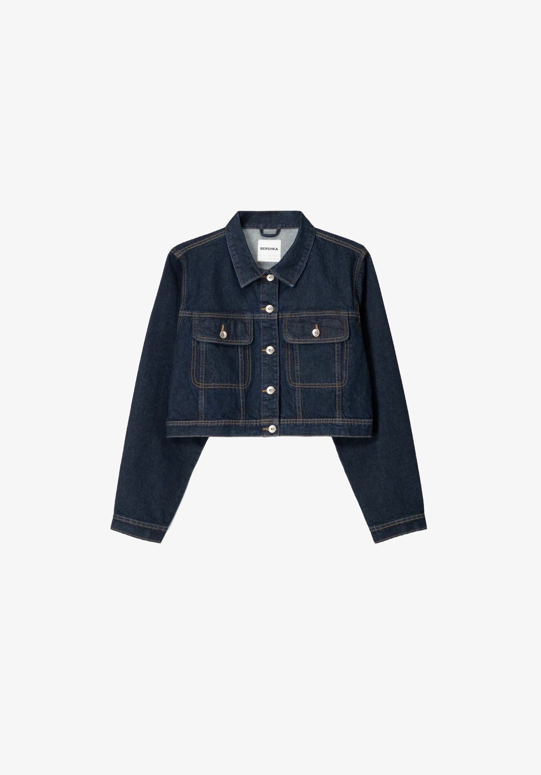 Bershka CROPPED - Denimjack - koningsblauw