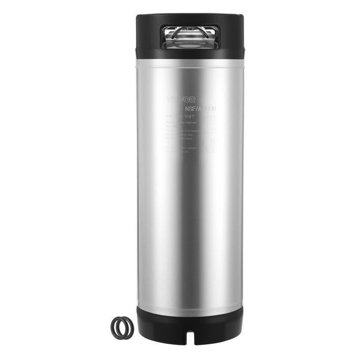 Fût Bière Pression 19 L-VEVOR-Soda Keg à Verrouillage à Bille-Fût sous Pression en Inox SUS304-pour Brassage à Froid