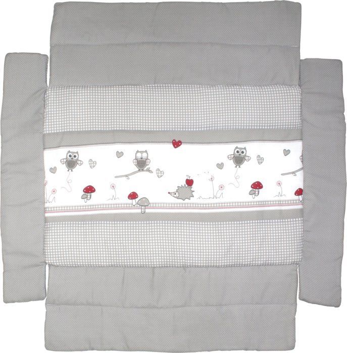 ROBA Tapis de Parc Bébé Universel Adam & Eule - Tour de Parc 75x100 à 100x100 cm - Imprimé Chouettes - Multicolore