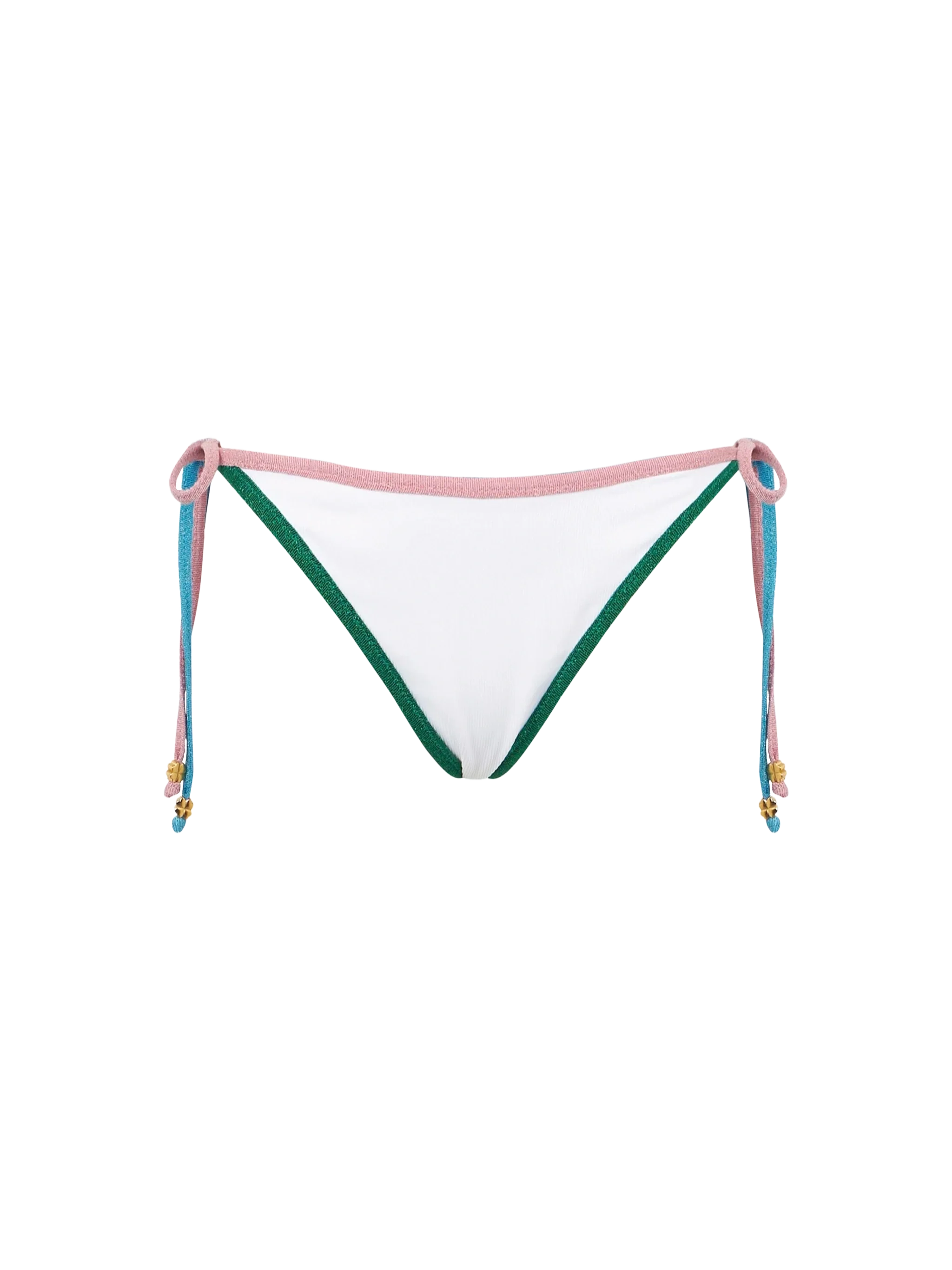 Slip de bain côtelé taille haute avec bords en lurex