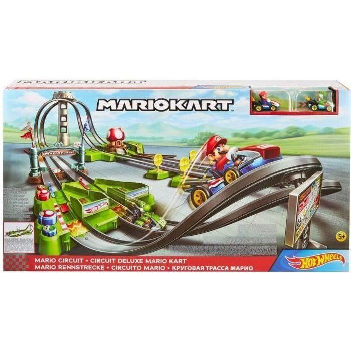 Circuit de petites voitures - Hot Wheels - Circuit Deluxe Mario Kart - Multicolore - 5 ans et + - Intérieur