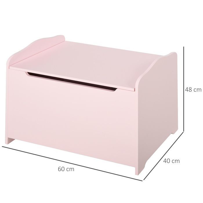 Baúles de juguetes - HOMCOM - caja de juguetes, baúl de almacenamiento infantil con elevador neumático - MDF - 60x40x48cm - rosa