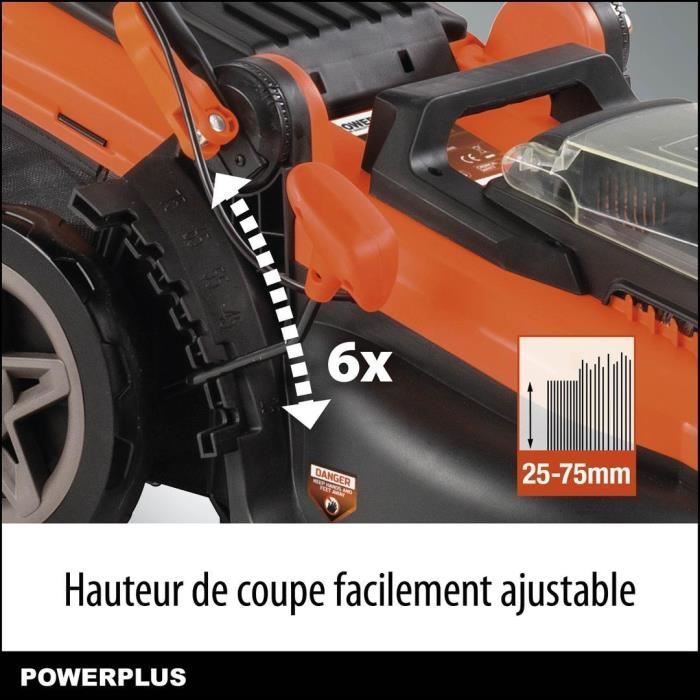 Cortador de grama sem fio de dupla alimentação 40V POWDPGLWS2 - Diâmetro de corte de 420 mm, saco coletor de grama de 50 L