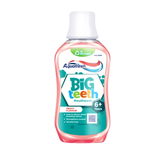 Aquafresh Big Teeth Mouthwash płyn do płukania jamy ustnej dla dzieci bezalkoholowy 300 ml