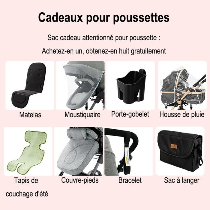 Poussette Magic ZC Poussette 3 en 1 Pousette Pousette trio 3 en 1 Paysage élevé Grand panier Pare-soleil Max 15kg Sac à main Kaki