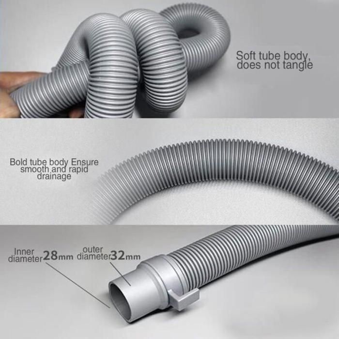 Manguera de desagüe de aguas residuales plegable e impermeable de 2 m | Adaptador universal ajustable para autocaravana, caravana y remolque