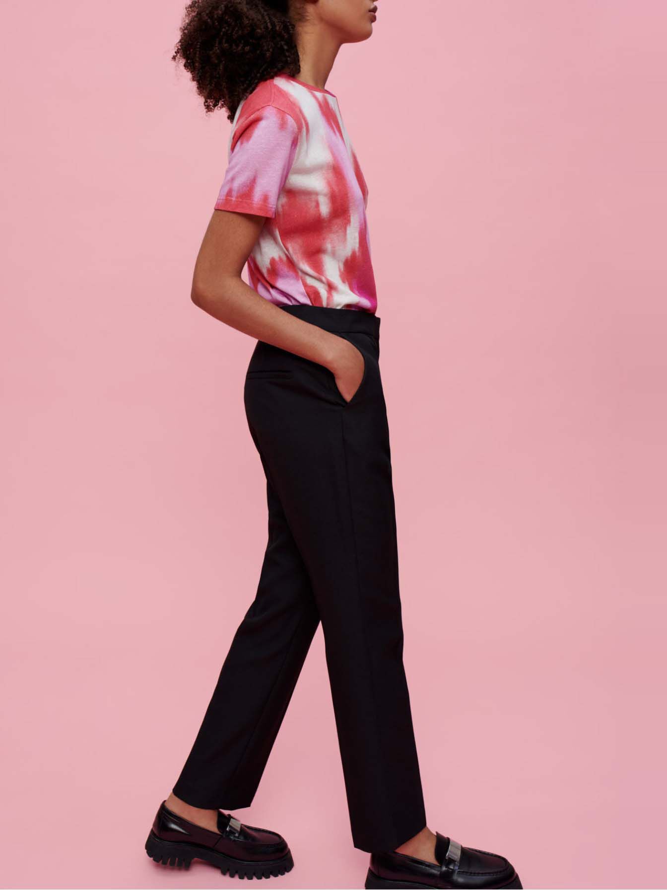 Pantaloni de costum cu croi drept - Negri