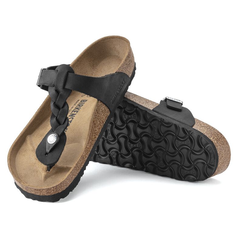 Gizeh Braided Pelle oliata - Black Black