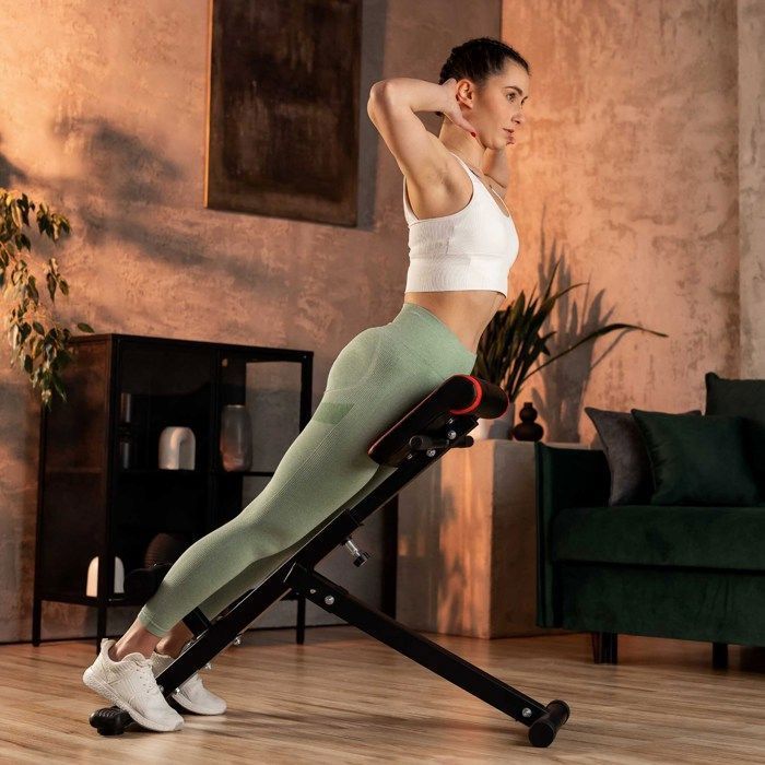 Hop-Sport HS-1016 Hyperextension vatsalihasharjoittelupenkki, roomalainen penkki kotikäyttöön säädettävällä kaltevuudella