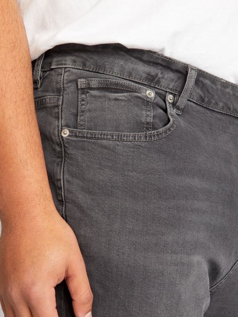 Slim fit jeans met 5 zakken - L30 - GRIJS
