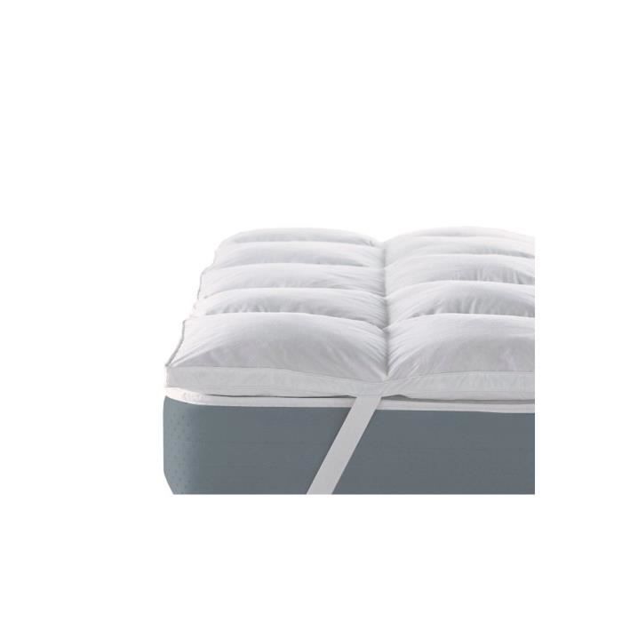 Coprimaterasso in piuma - SAMPUR - 90x190 cm - 100% piume - Spessore 7 cm - Morbido comfort