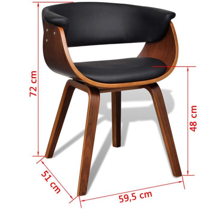 vidaXL Chaise de salle à manger Bois courbé et similicuir