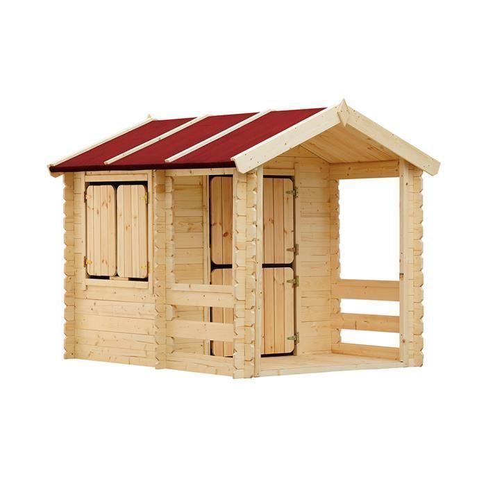 Casita de juegos de madera para niños - TIMBELA M501 - Casita de juegos de madera - Exterior - Beige