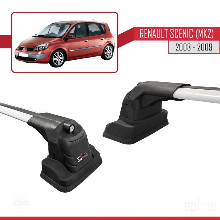 Barras de techo - ACE-3 - Compatibles con Renault Scenic MK2 - Aluminio - 2 barras - Carga útil < 300 kg