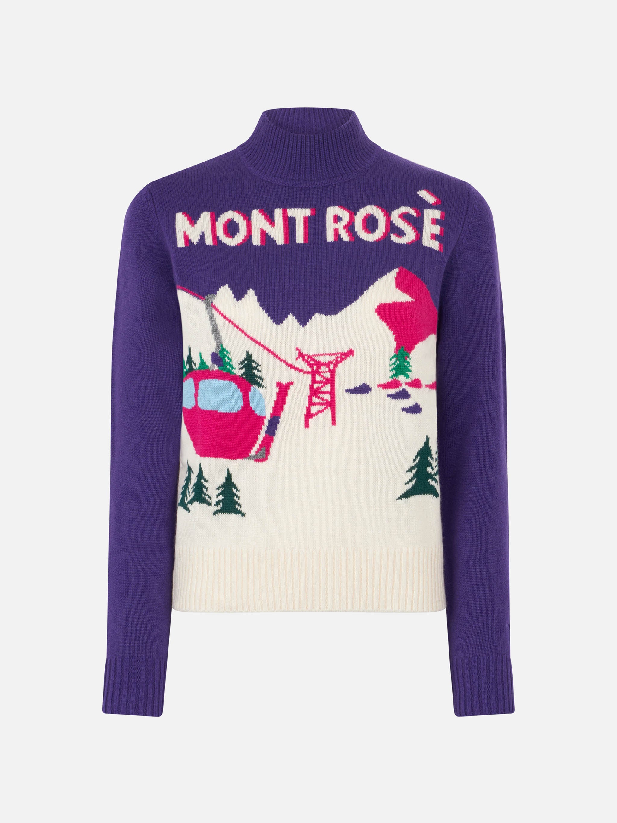 Mont Rosè damestrui met ronde hals en ansichtkaartprint