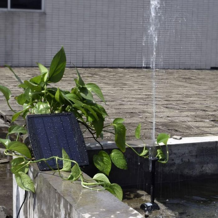 Solar Fountain, DIY 2.5W Solar Floating Outdoor Fountain, New Solar Pond Pump with 8 Nozzles & 3M Cable