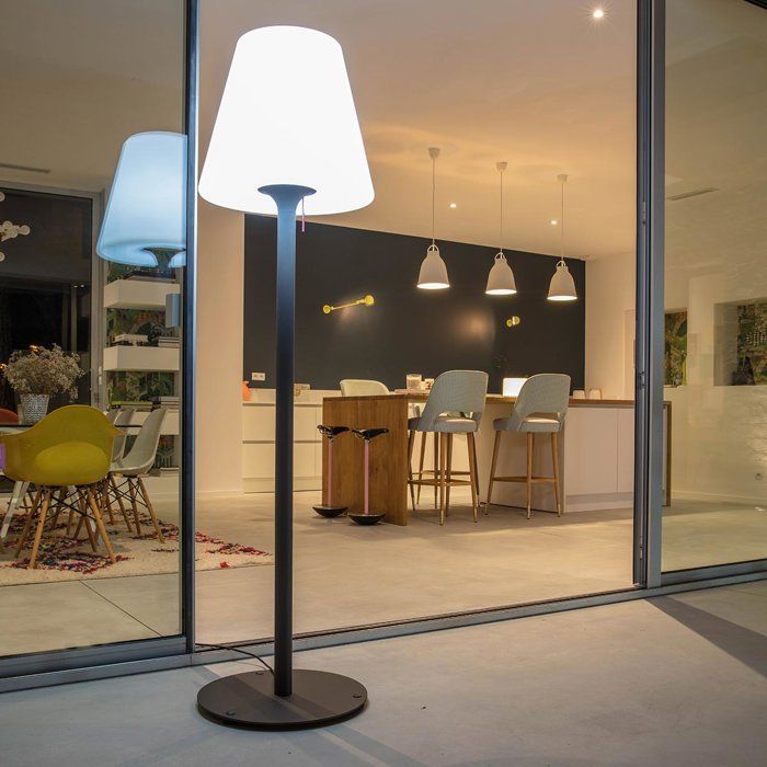 Lampada da terra per esterni - LUMISKY - STANDY W180 - Cablata - Attacco LED E27 - H180 cm - Base in metallo