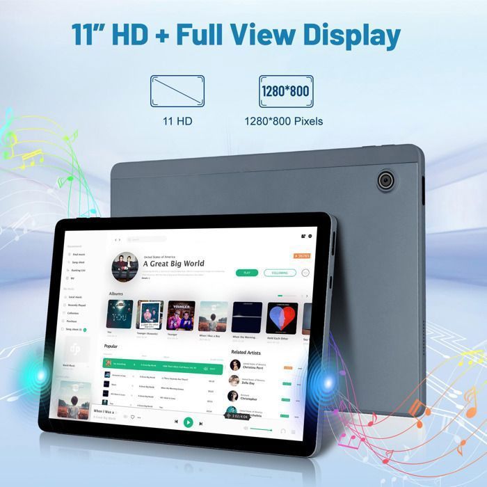 Tablet - KOTSREN - 11 inches - Android 14 - 10GB RAM 128GB ROM - WiFi 6
