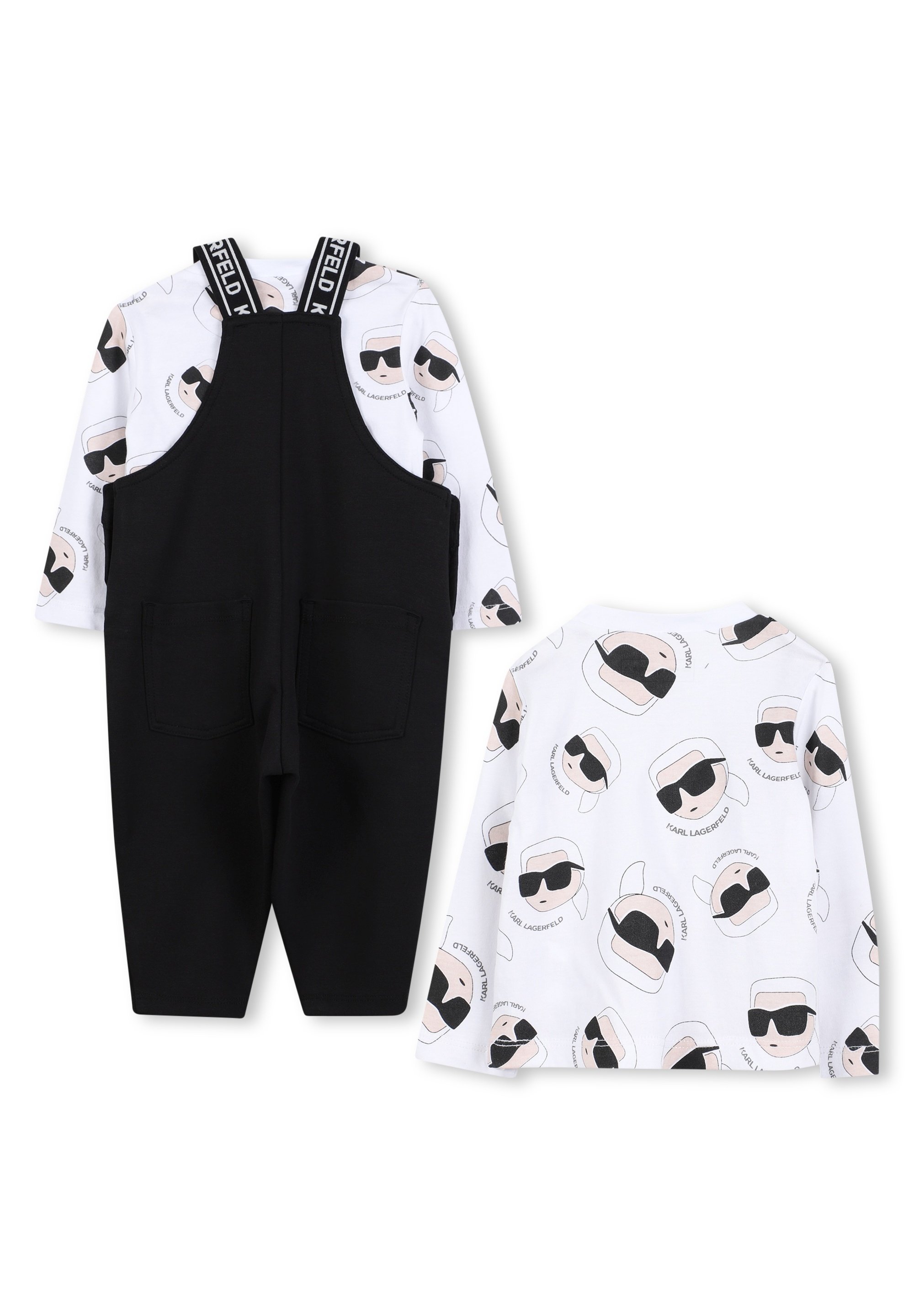 KARL LAGERFELD KINDERSET - Top met lange mouwen - zwart
