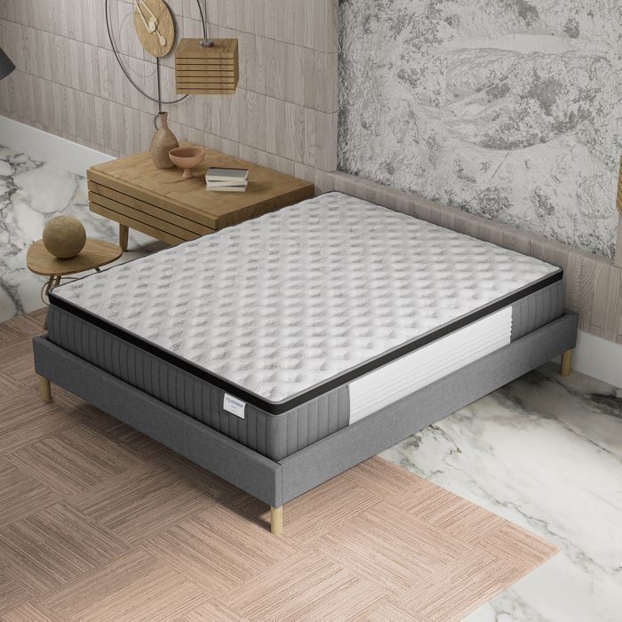 Materasso in memory foam e molle insacchettate 140x190 cm NOVEMBRE Elekctra Hybrid - 7 zone e indipendenza di sonno adattiva - Spessore