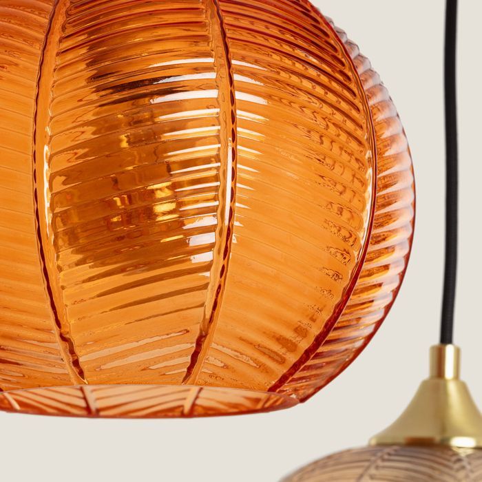 Lampada a sospensione Tri Klimt in vetro multicolore