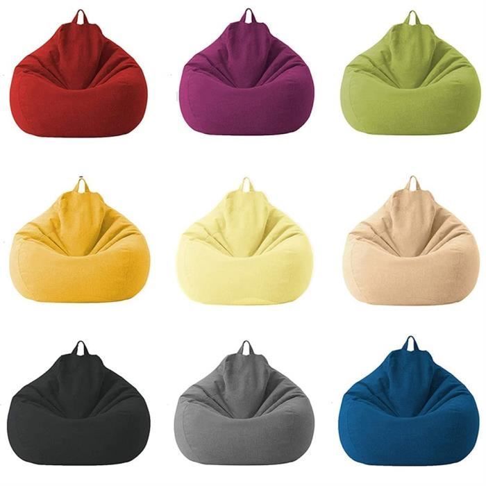 Capa de linho AMOUNE para puff, sem enchimento, para uso interno e externo, para adultos, crianças e adolescentes - 80x90cm