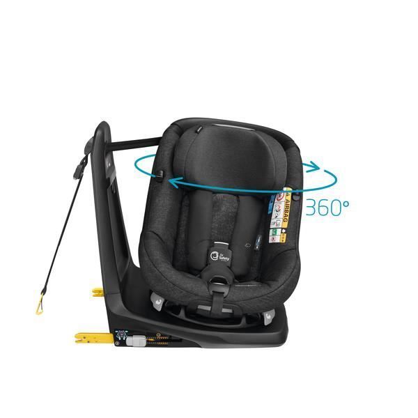 BEBE CONFORT AxissFix Air Car Seat, Group 0+/1, Isofix, Swivel, i-Size, Integrated Airbags, from 4 months to 4 years, Nomad Black