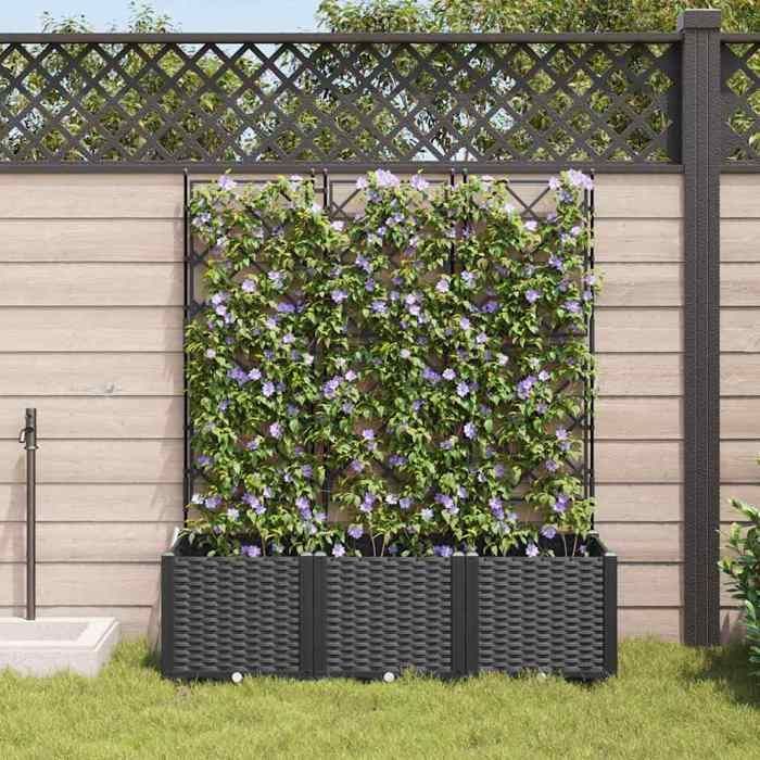 RUIG - NUEVA MACETA - JARDÍN CON RELLENO - 3 PIEZAS Negro 120x40x143 cm CL77987