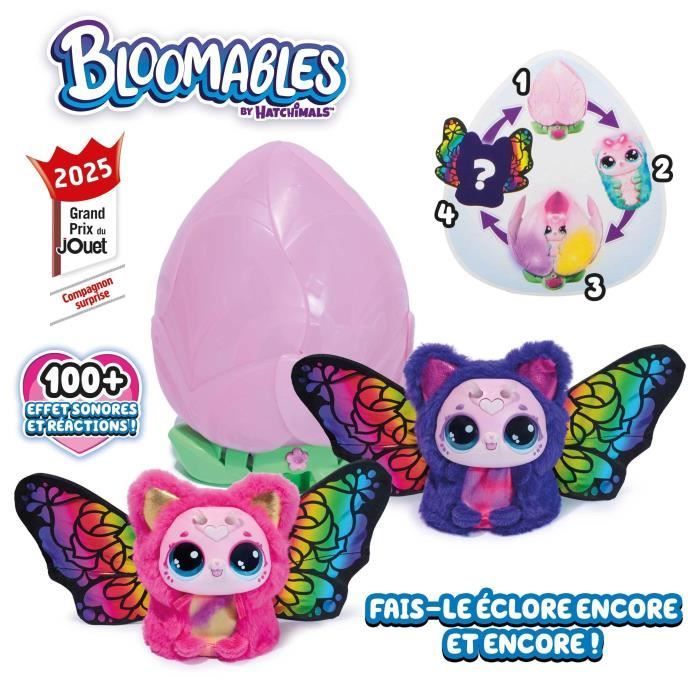Bloomables Ma fleur magique, 100 Sons & Réactions, Kittyfly by Hatchimals, dès 5 ans, Modèle aléatoire
