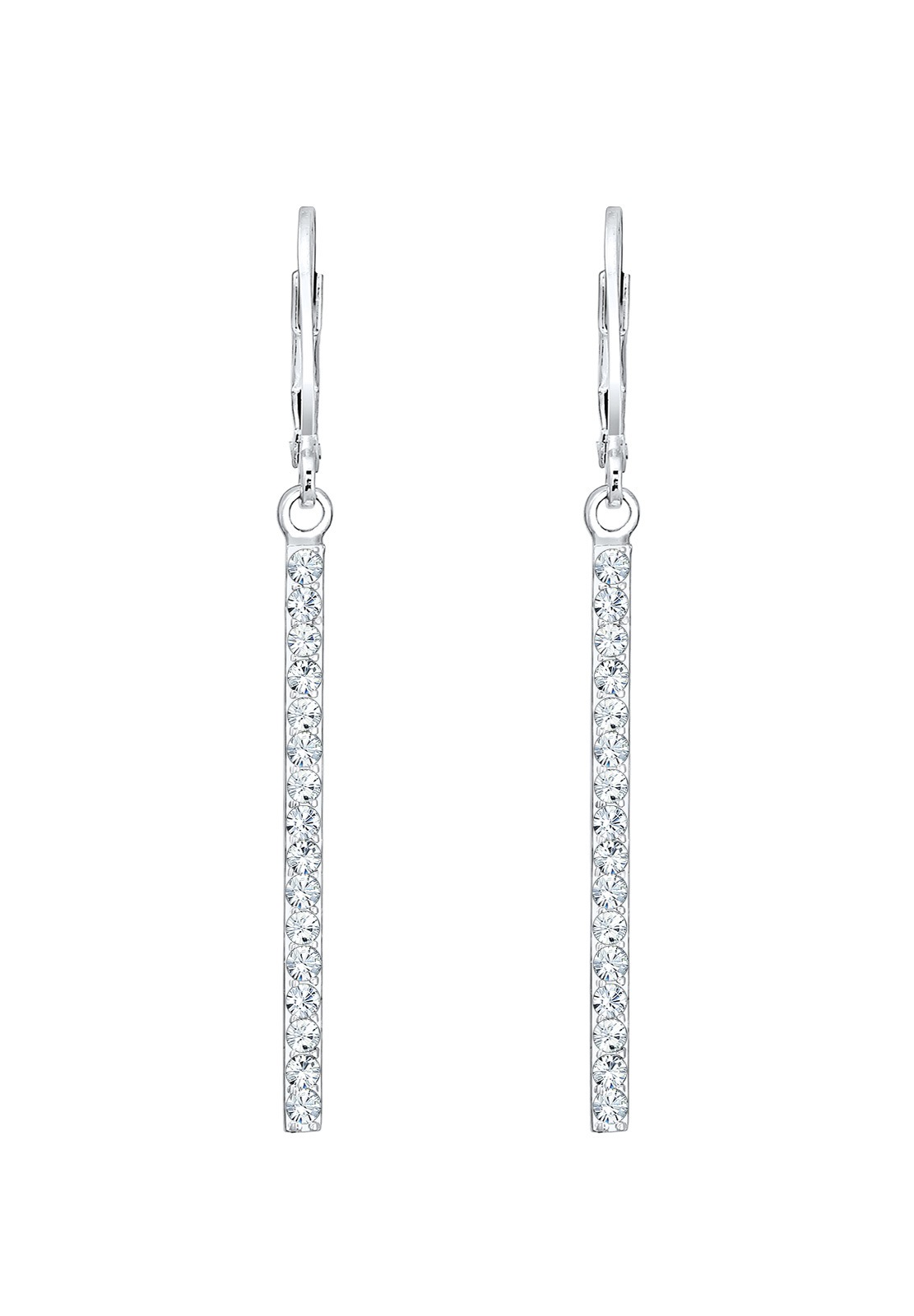 Elli Femmes pendentif d'oreilles géo bâton avec cristaux en argent sterling 925