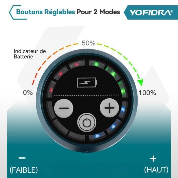 Lavadora de alta pressão sem fio YOFIDRA 100 BAR, bico 6 em 1, 2 baterias de 1500mAh