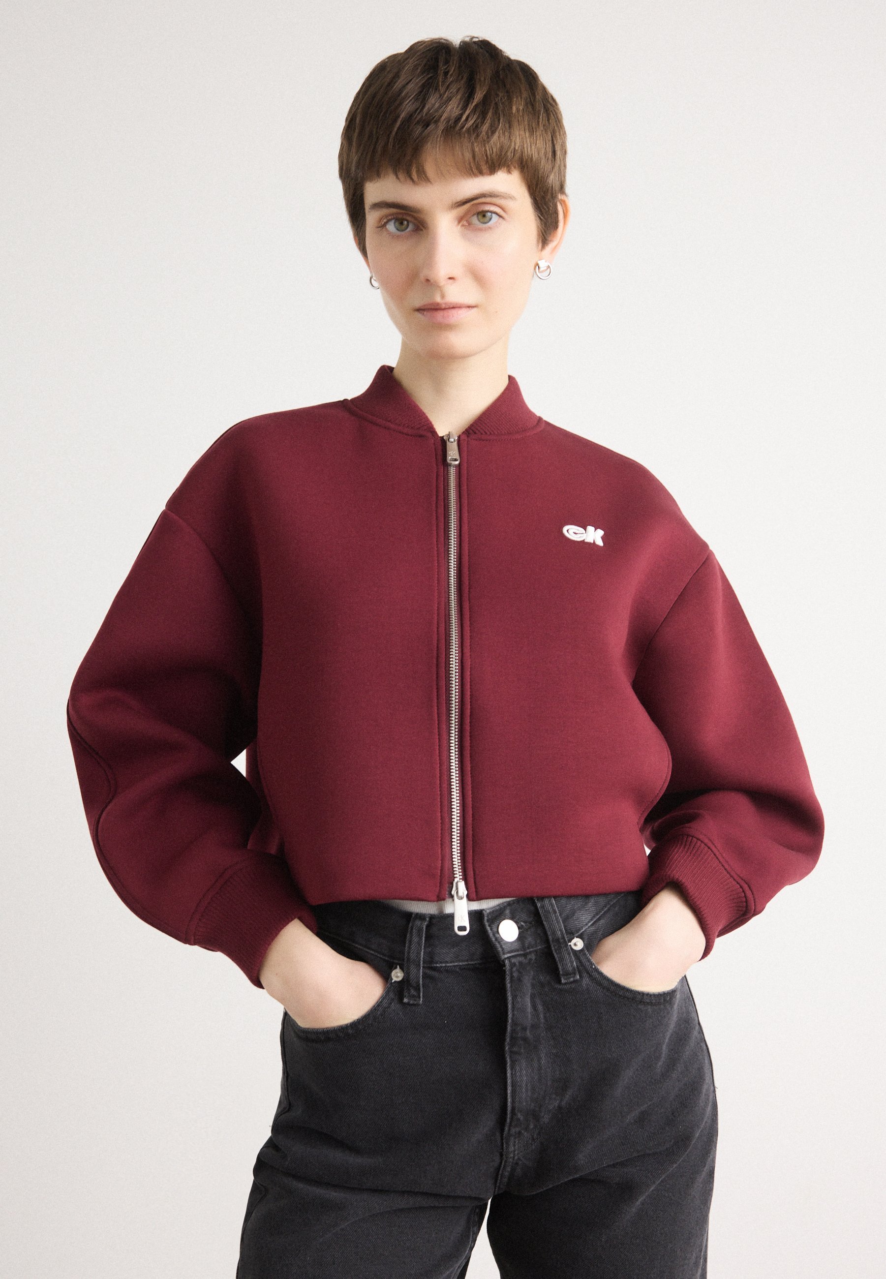 Calvin Klein Jeans sweatshirt met rits - dieprood