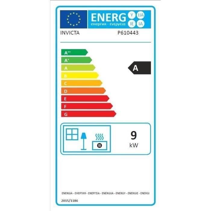 Fogão a lenha - INVICTA Kazan Grand Angle - 9 kW - toras de 58 cm