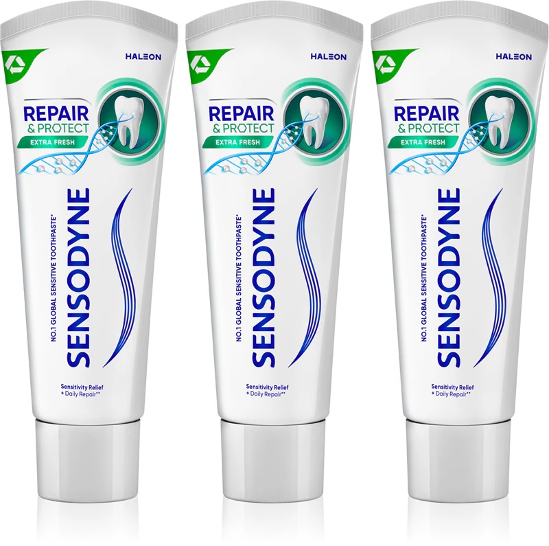 „Sensodyne Repair & Protect Extra Fresh“ dantų pasta apsaugo dantis ir dantenas