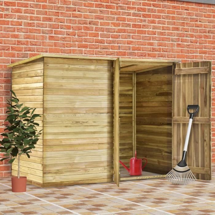 Casetta da giardino - VIDAXL - 232x110x170 cm - Legno di pino trattato - Doppia porta - Resistente alle intemperie