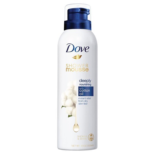 „Dove Deeply Nourishing“ dušo putos su medvilnės aliejumi, 200 ml – dušo putos