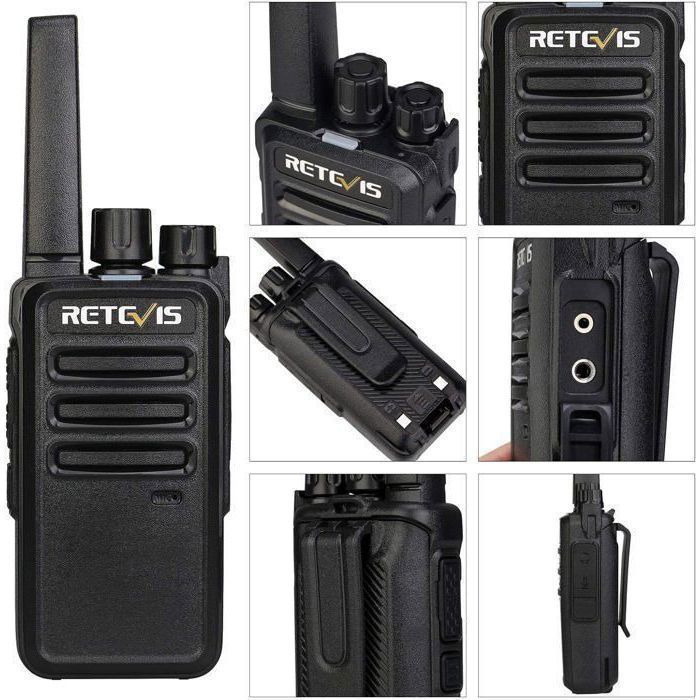 Walkie Talkie Retevis RT668 con auriculares, PMR446 sin licencia, silenciador VOX, 16 canales CTCSS/DCS TOT Scan, para escuelas y hoteles (10 unidades)