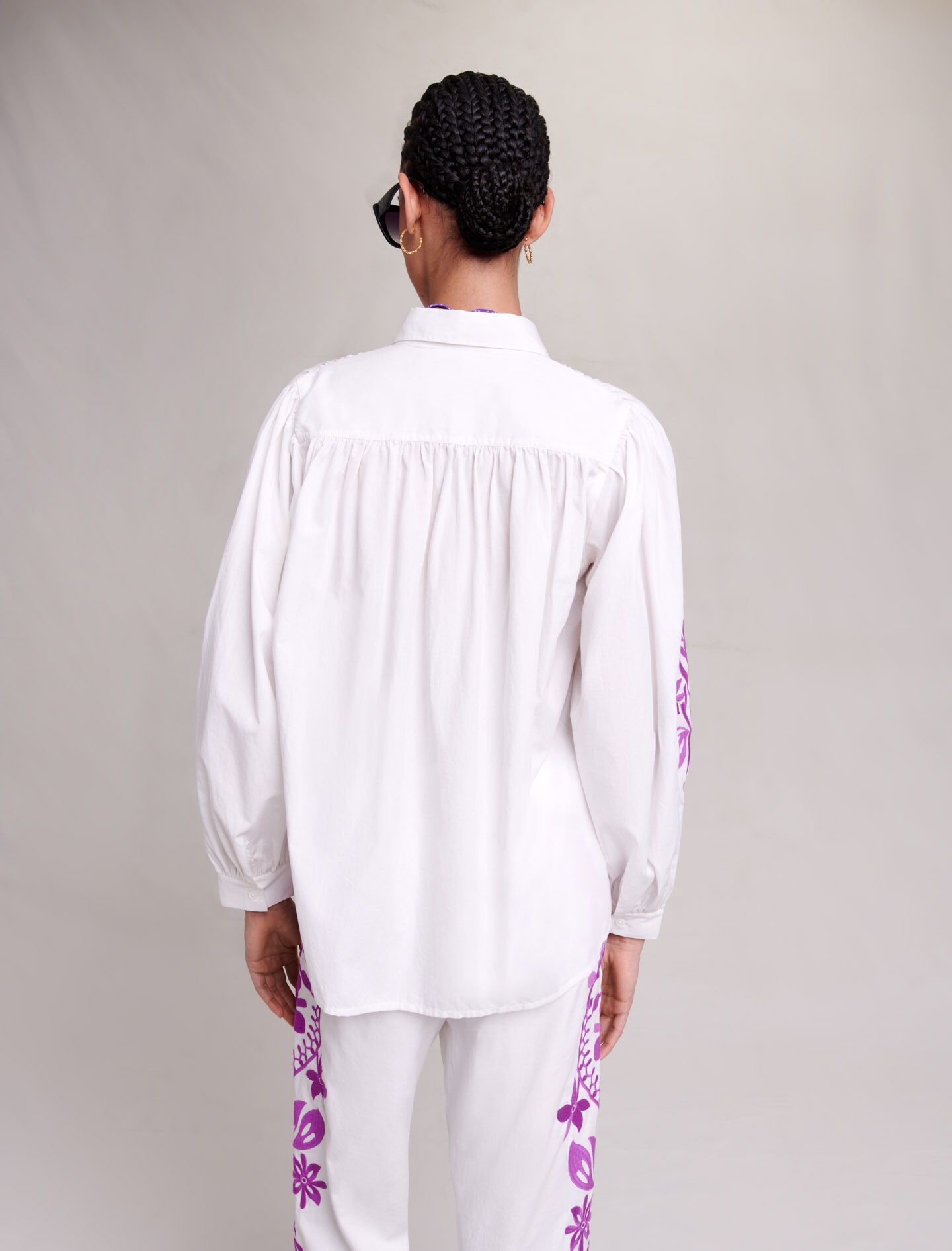 Geborduurd shirt - Wit