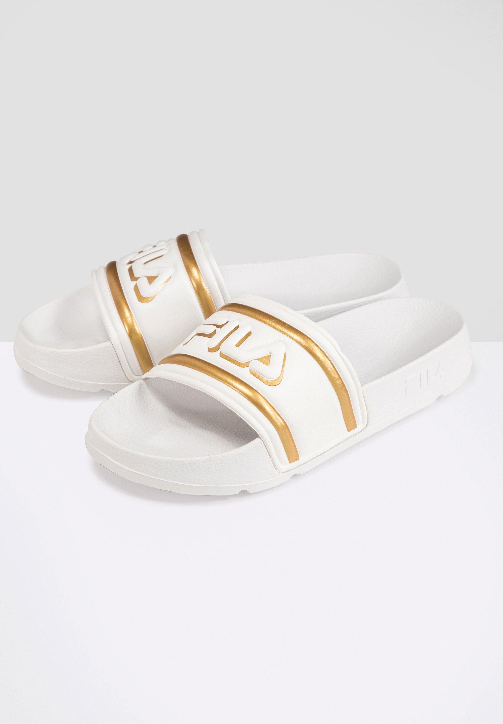 Fila MORRO BAY LOGO - Zwembadslippers - witgoud