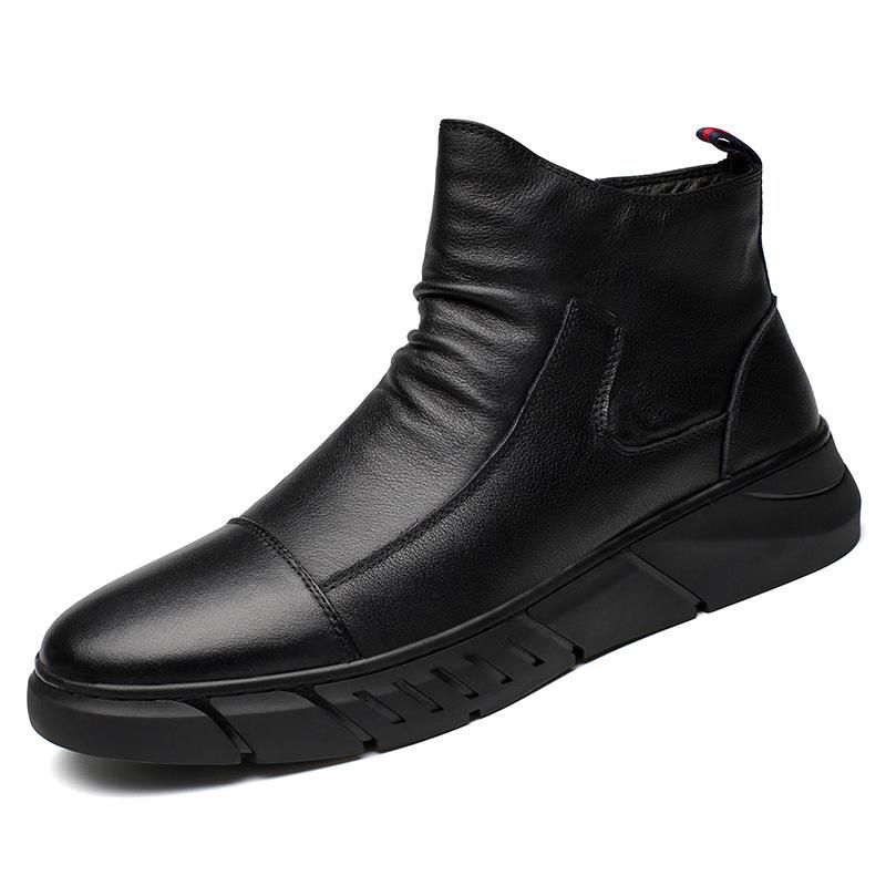 Bottes d'hiver New Plus Cotton pour hommes, chaussures décontractées, bottes montantes de haute qualité, bottes Martin pour hommes, bottes de neige